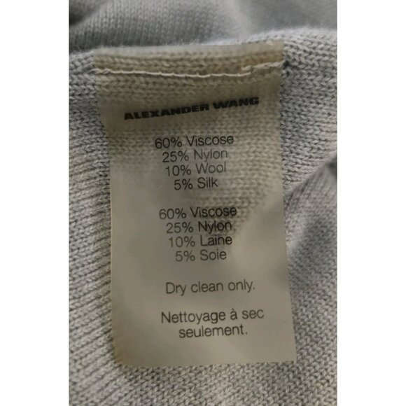 T Alexander Wang Black Color Block Sweater Dress M Bubble Hem Viscose Wool Silk - Picture 7 of 7